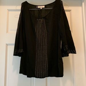Women’s Black and Gold Dressy Top